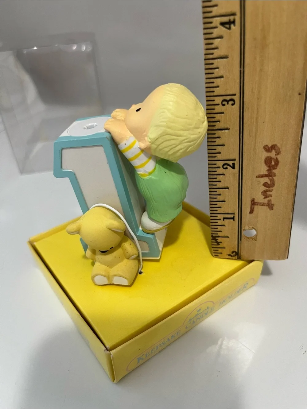 Vintage Hallmark 1980s Baby Boy’s First Birthday Candle Holder Cake Topper